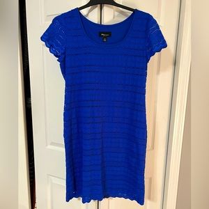 Lace, royal blue short sleeve dress